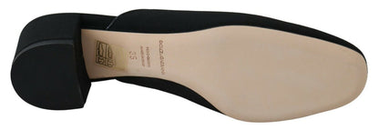 Sandales à enfiler Dolce &amp; Gabbana Chic en gros-grain noir