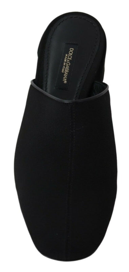 Sandales à enfiler Dolce &amp; Gabbana Chic en gros-grain noir