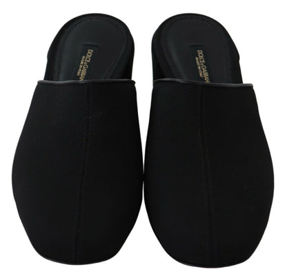 Sandales à enfiler Dolce &amp; Gabbana Chic en gros-grain noir