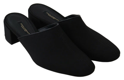 Sandales à enfiler Dolce &amp; Gabbana Chic en gros-grain noir