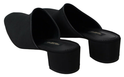 Sandales à enfiler Dolce &amp; Gabbana Chic en gros-grain noir