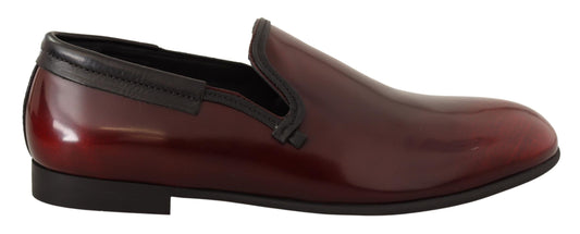 Mocassins élégants en cuir bordeaux Dolce &amp; Gabbana