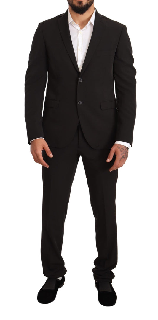 Costume deux pièces élégant noir coupe slim Domenico Tagliente