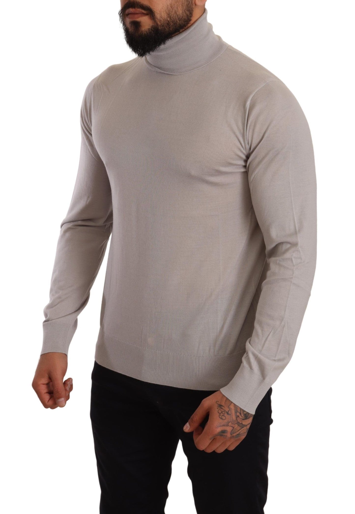 Dolce &amp; Gabbana Gray Cashmere Turtleneck Pullover Sweater