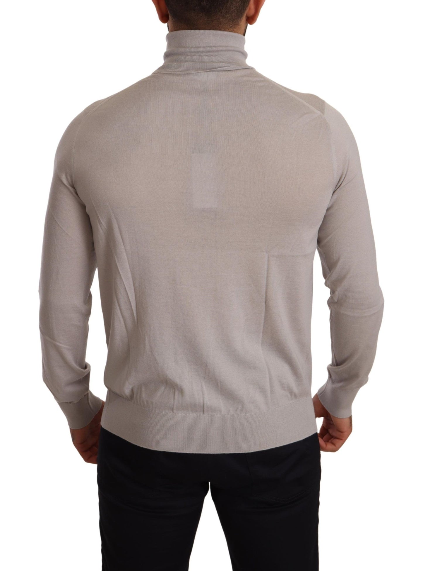 Dolce &amp; Gabbana Gray Cashmere Turtleneck Pullover Sweater