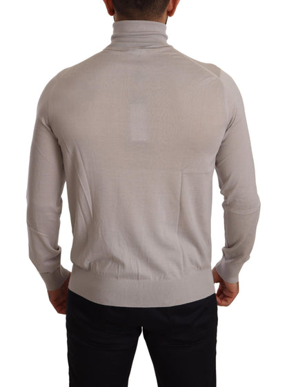 Dolce &amp; Gabbana Gray Cashmere Turtleneck Pullover Sweater