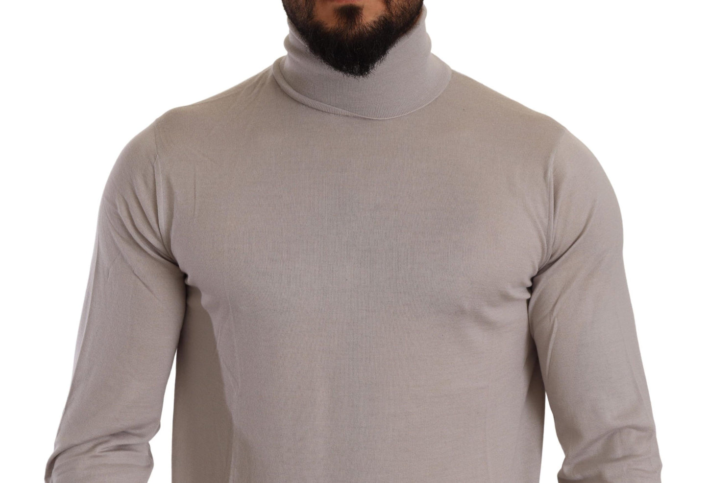 Dolce &amp; Gabbana Gray Cashmere Turtleneck Pullover Sweater