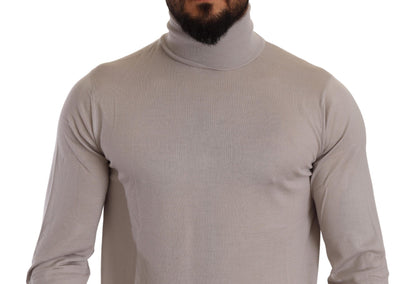 Dolce &amp; Gabbana Gray Cashmere Turtleneck Pullover Sweater
