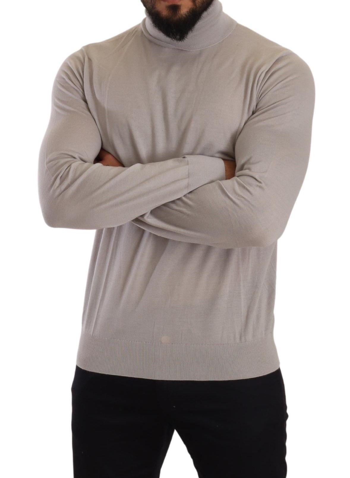 Dolce &amp; Gabbana Gray Cashmere Turtleneck Pullover Sweater