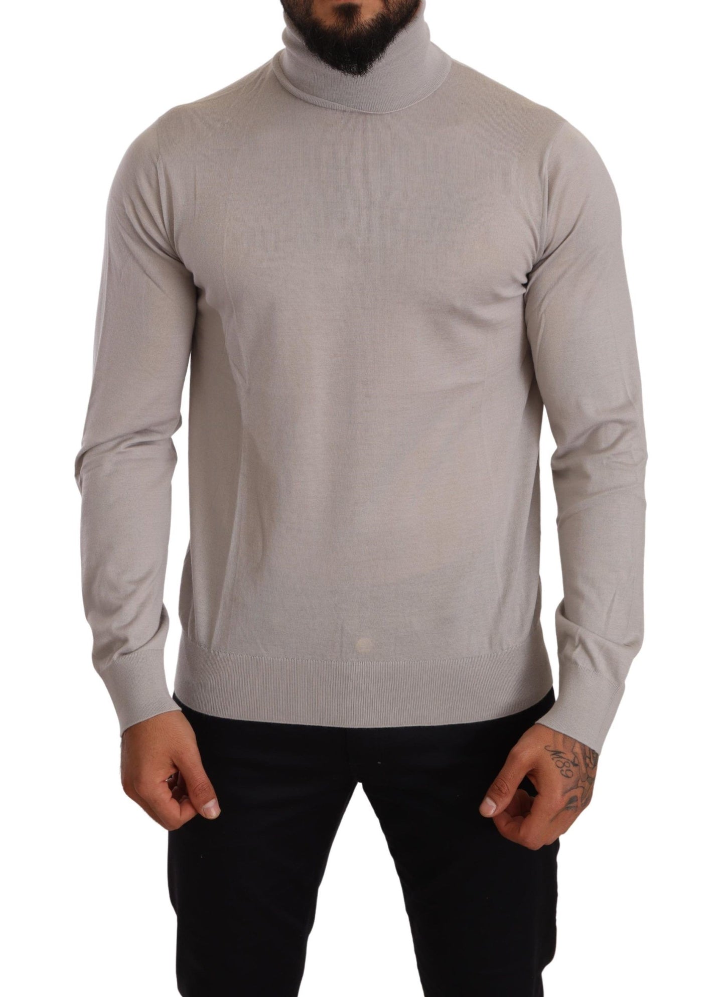 Dolce &amp; Gabbana Gray Cashmere Turtleneck Pullover Sweater