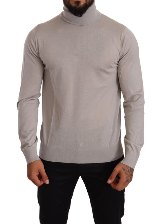 Dolce &amp; Gabbana Gray Cashmere Turtleneck Pullover Sweater