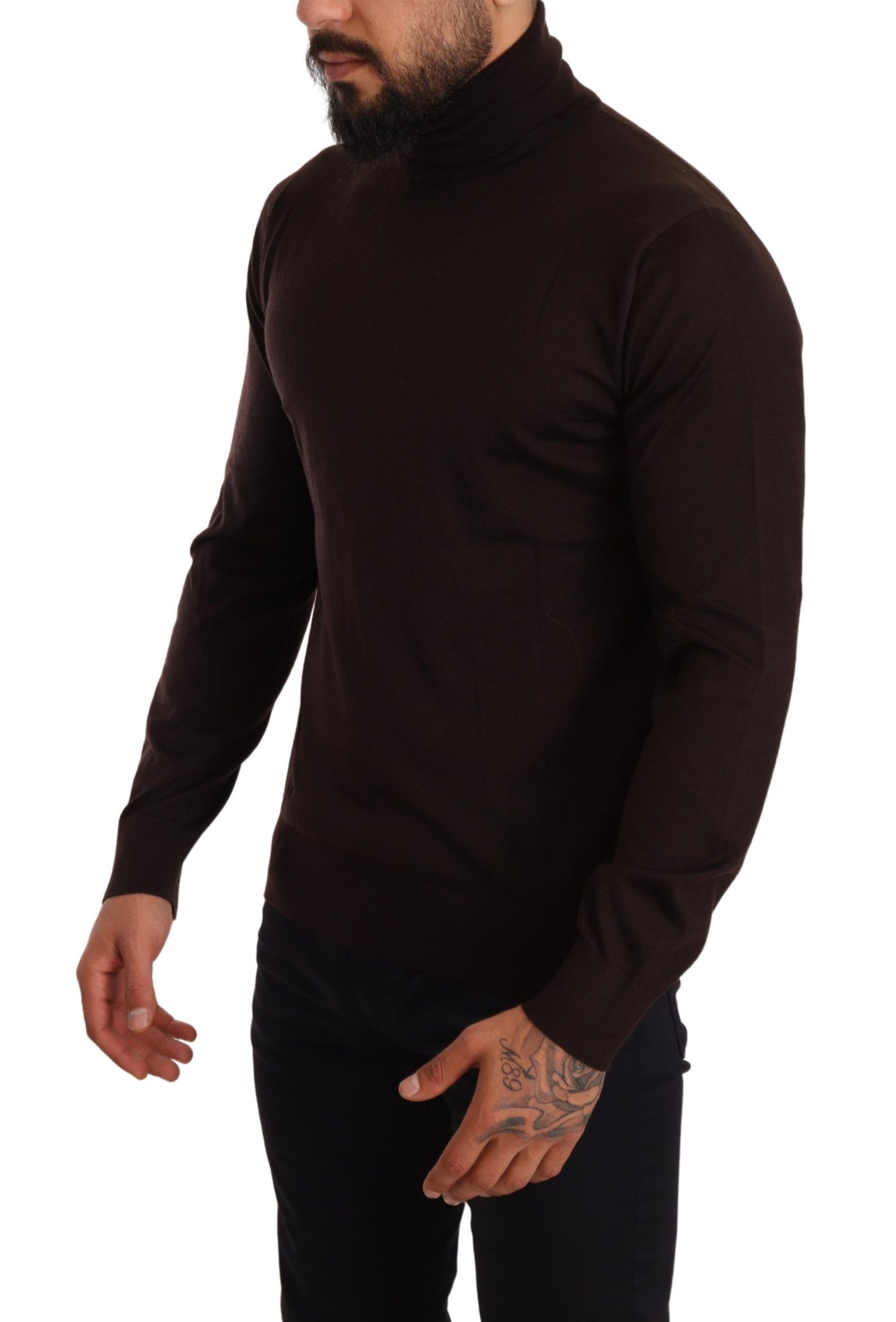 Dolce &amp; Gabbana Brown Cashmere Turtleneck Pullover Sweater