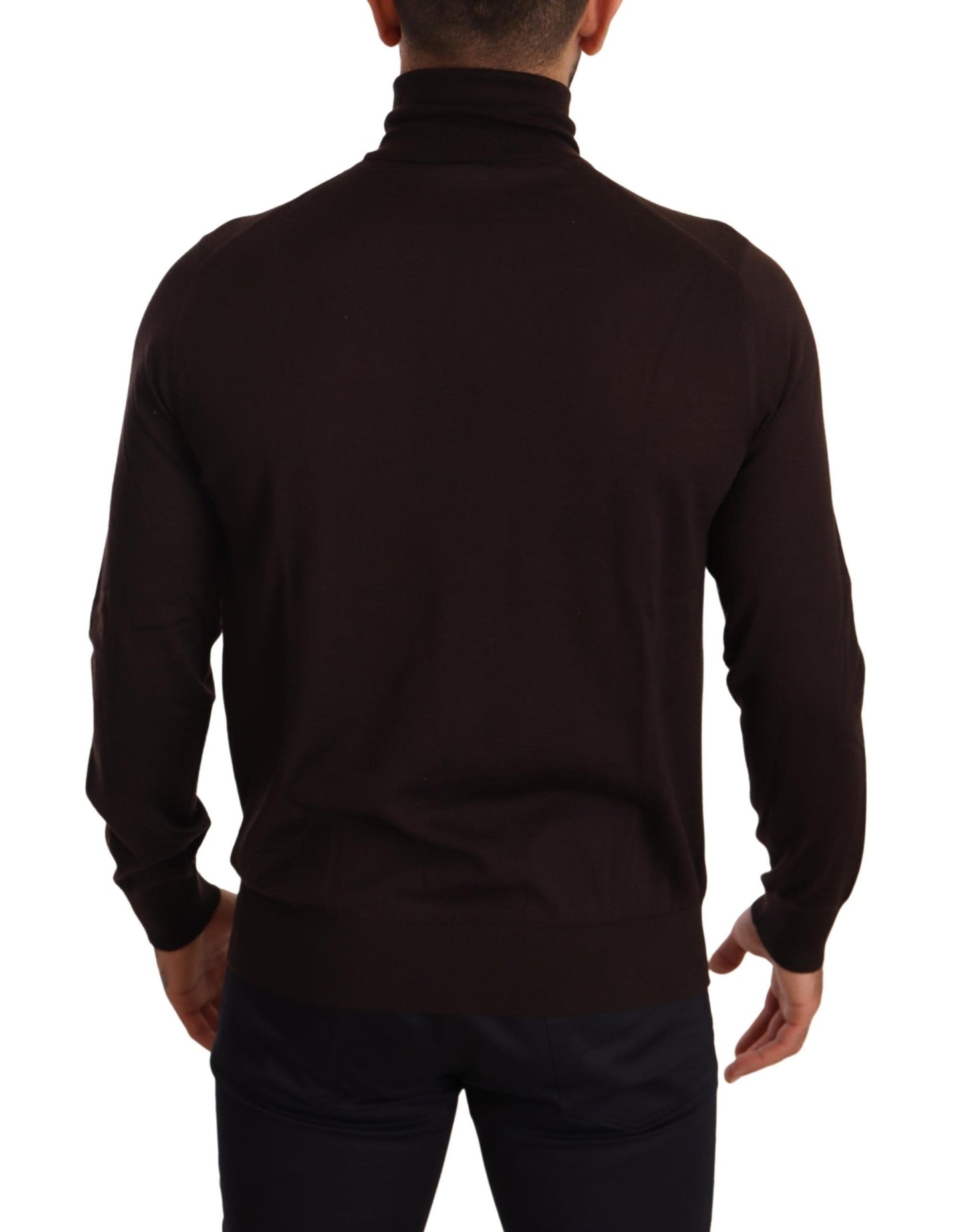 Dolce &amp; Gabbana Brown Cashmere Turtleneck Pullover Sweater