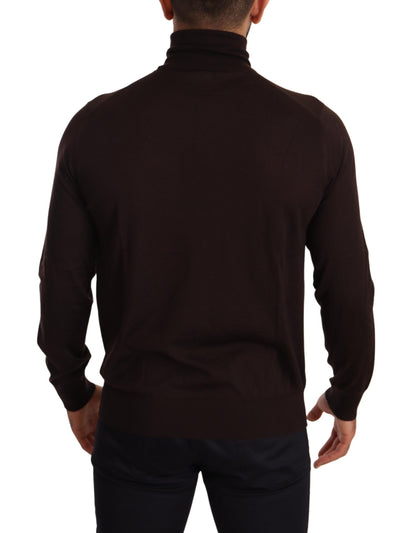 Dolce &amp; Gabbana Brown Cashmere Turtleneck Pullover Sweater