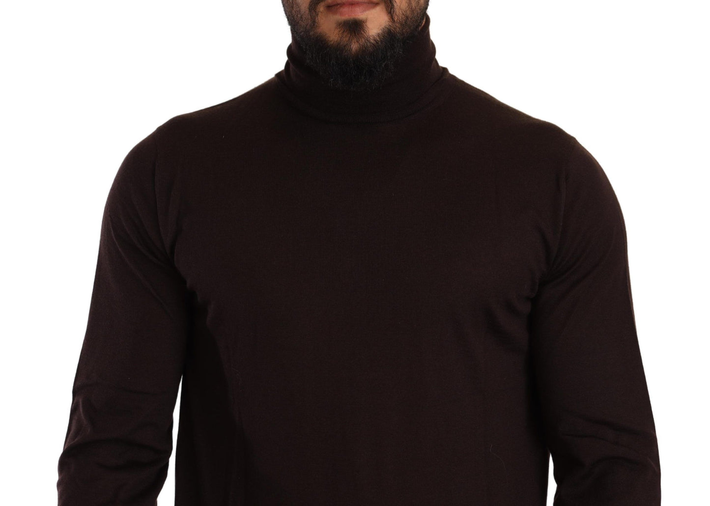 Dolce &amp; Gabbana Brown Cashmere Turtleneck Pullover Sweater