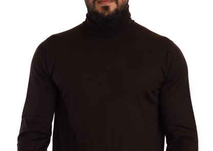 Dolce &amp; Gabbana Brown Cashmere Turtleneck Pullover Sweater