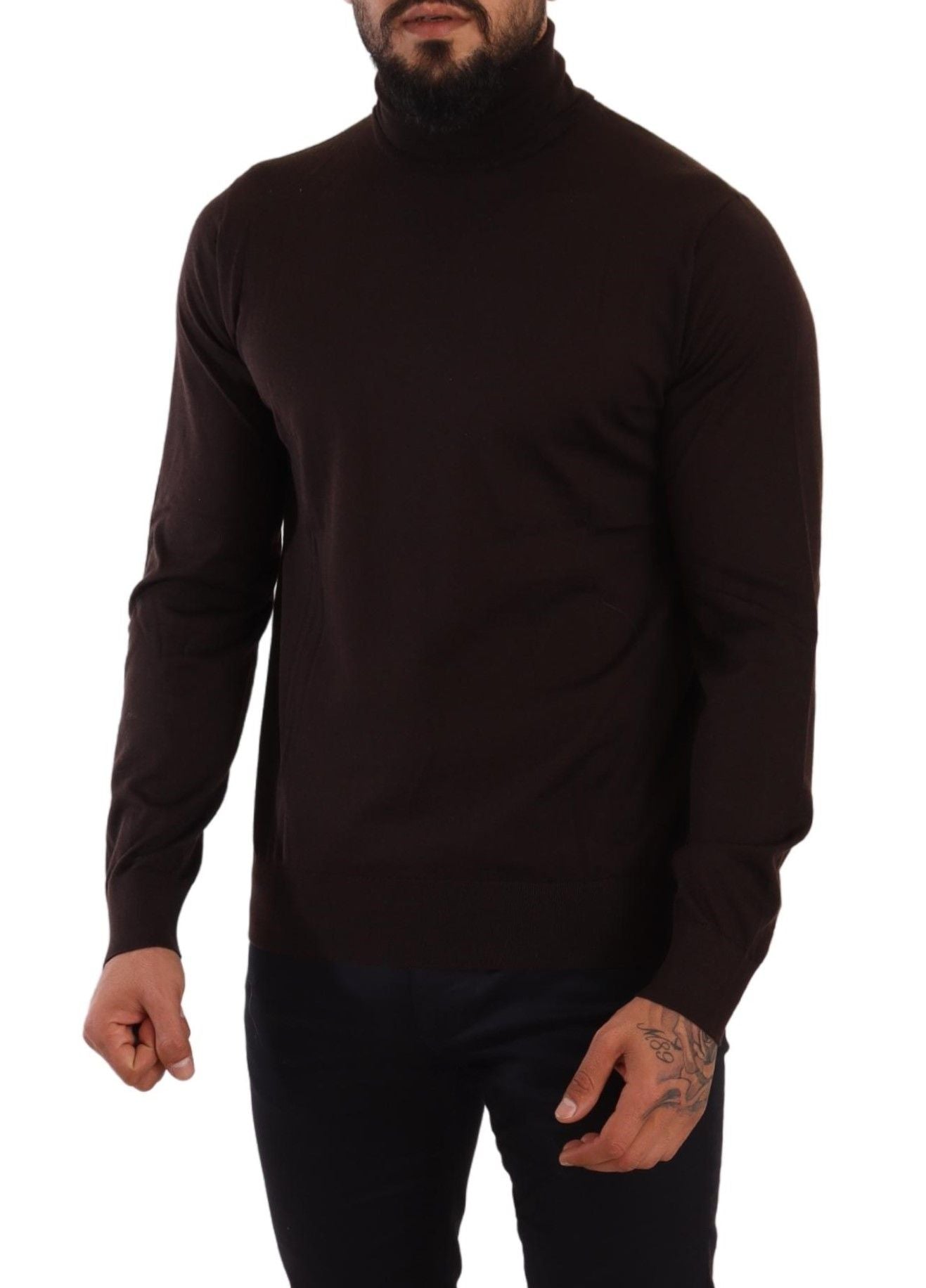 Dolce &amp; Gabbana Brown Cashmere Turtleneck Pullover Sweater
