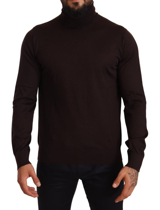 Dolce &amp; Gabbana Brown Cashmere Turtleneck Pullover Sweater