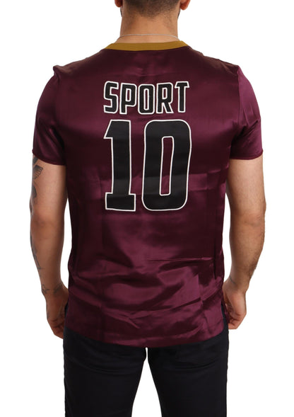 Dolce &amp; Gabbana Purple Sport 10 Embroidery Crewneck T-shirt