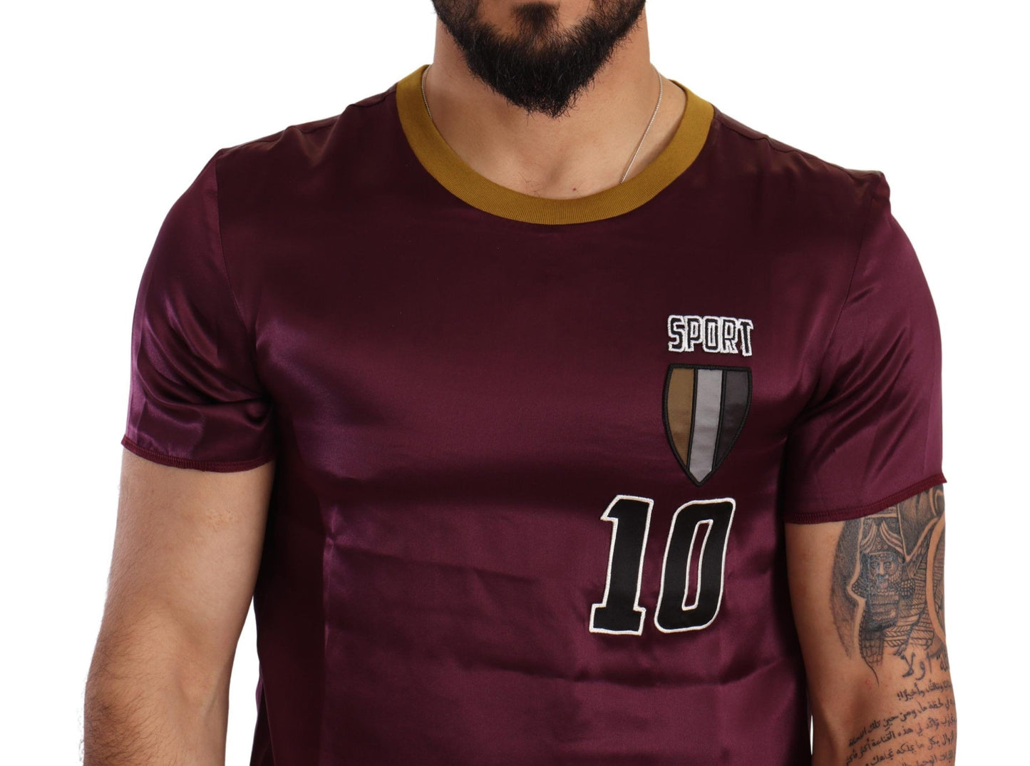Dolce &amp; Gabbana Purple Sport 10 Embroidery Crewneck T-shirt