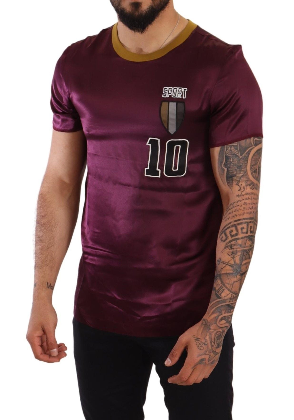 Dolce &amp; Gabbana Purple Sport 10 Embroidery Crewneck T-shirt