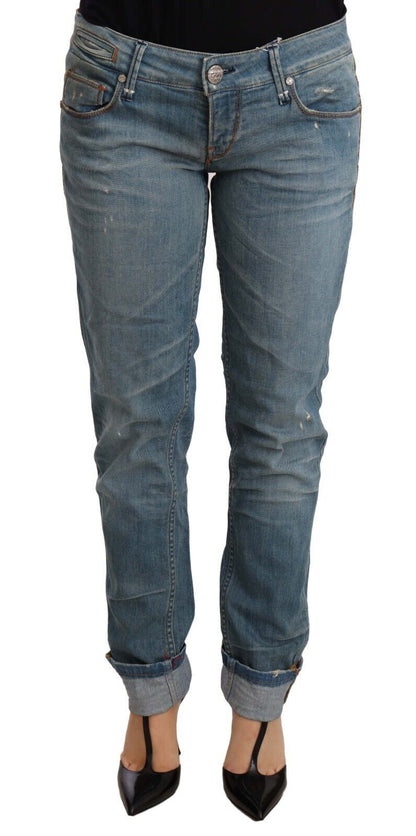 Huit jeans chics en coton délavé avec ourlet replié