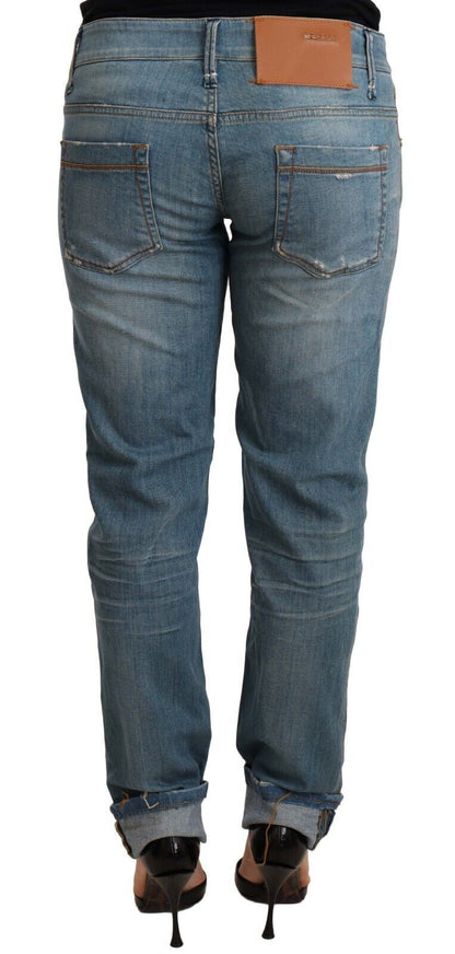 Huit jeans chics en coton délavé avec ourlet replié