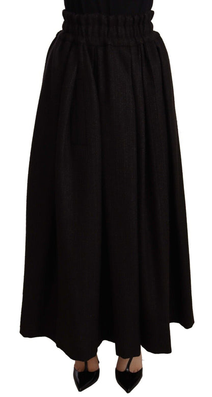 Jupe trapèze longue taille haute élégante en laine Dolce &amp; Gabbana