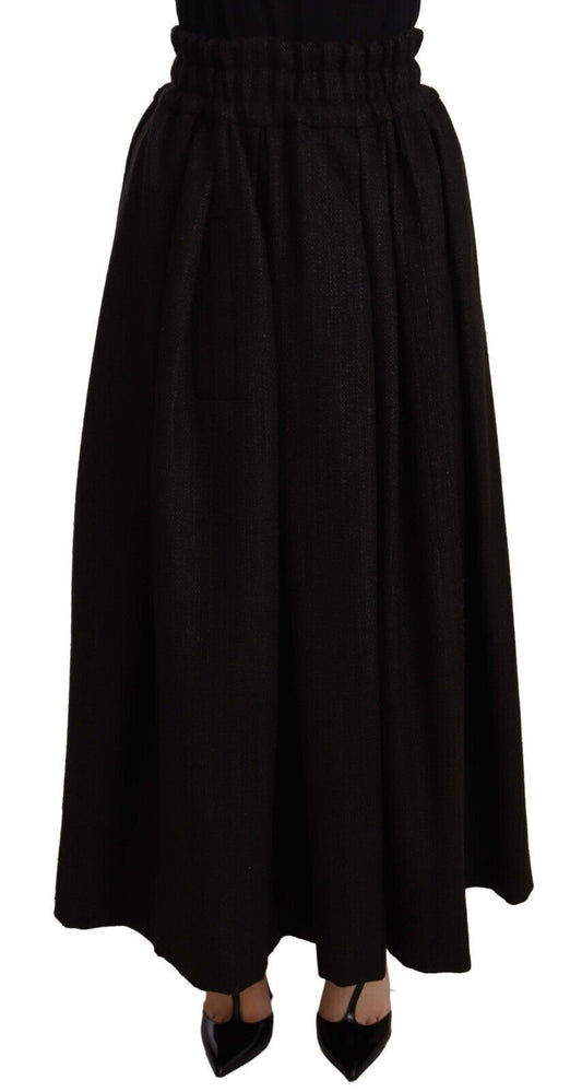 Jupe trapèze longue taille haute élégante en laine Dolce &amp; Gabbana