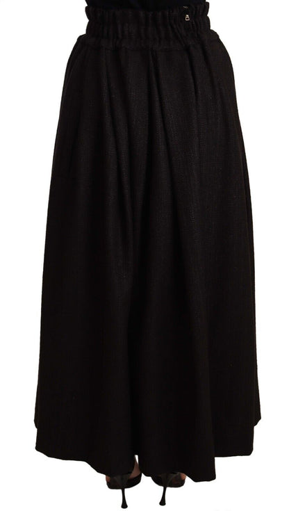 Jupe trapèze longue taille haute élégante en laine Dolce &amp; Gabbana