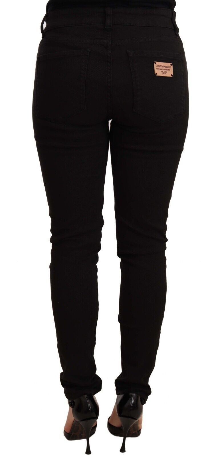 Dolce & Gabbana Black Slim Fit Denim Cotton Stretch Jeans by Dolce & Gabbana