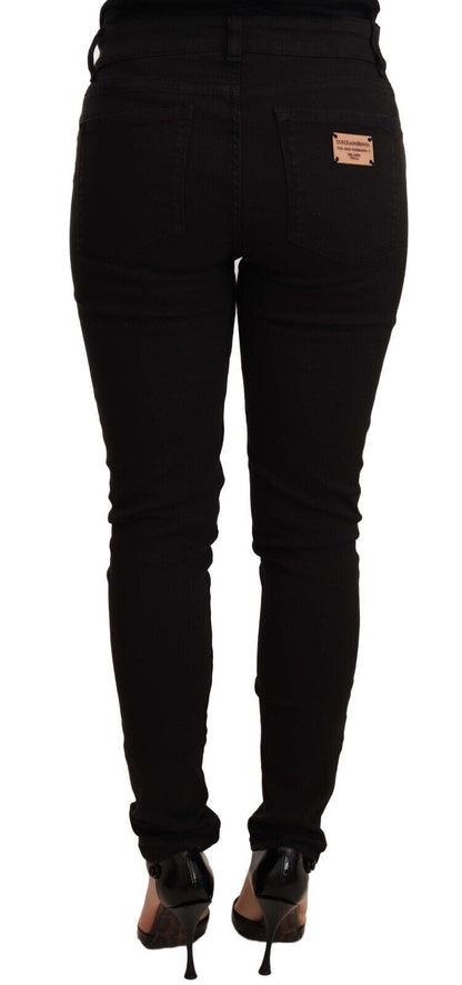 Dolce & Gabbana Black Slim Fit Denim Cotton Stretch Jeans by Dolce & Gabbana