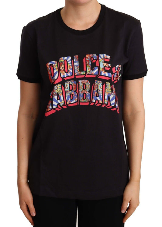 T-shirt élégant en coton noir avec logo Dolce &amp; Gabbana