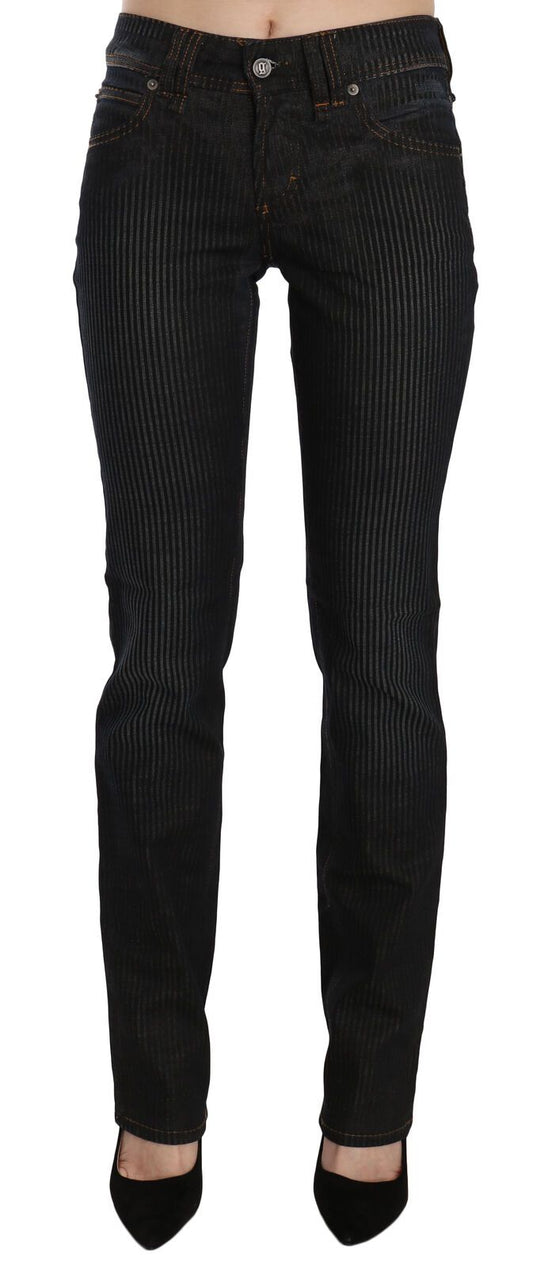 John Galliano Black Mid Waist Slim Fit Corduroy Denim Casual Pants by John Galliano
