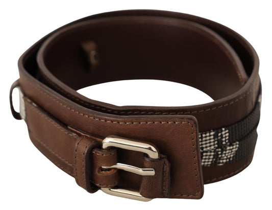 Ceinture élégante en cuir marron pour costume national