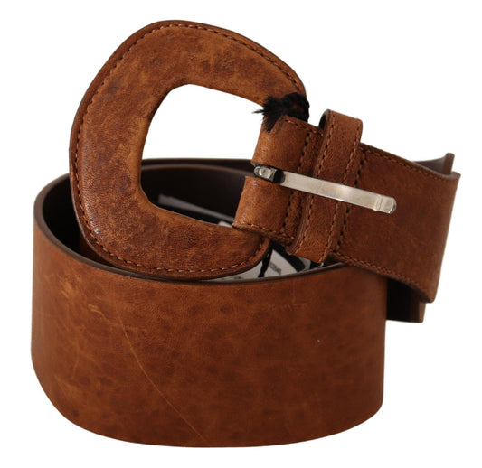 Ceinture élégante en cuir marron pour costume national