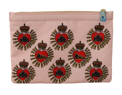 Portefeuille élégant à motif cœur rose Dolce &amp; Gabbana