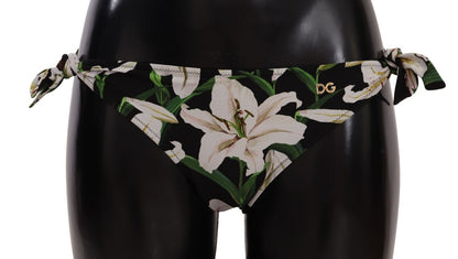 Bas de bikini élégant à imprimé lys Dolce &amp; Gabbana