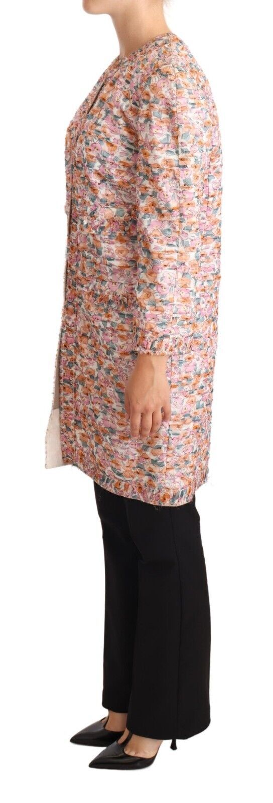 Trench-coat élégant en soie à fleurs Dolce &amp; Gabbana