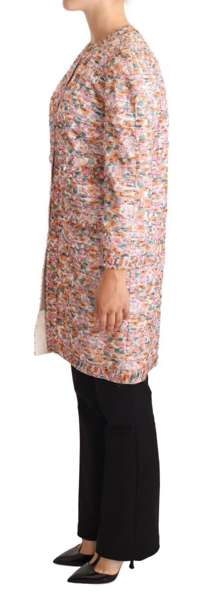 Trench-coat élégant en soie à fleurs Dolce &amp; Gabbana
