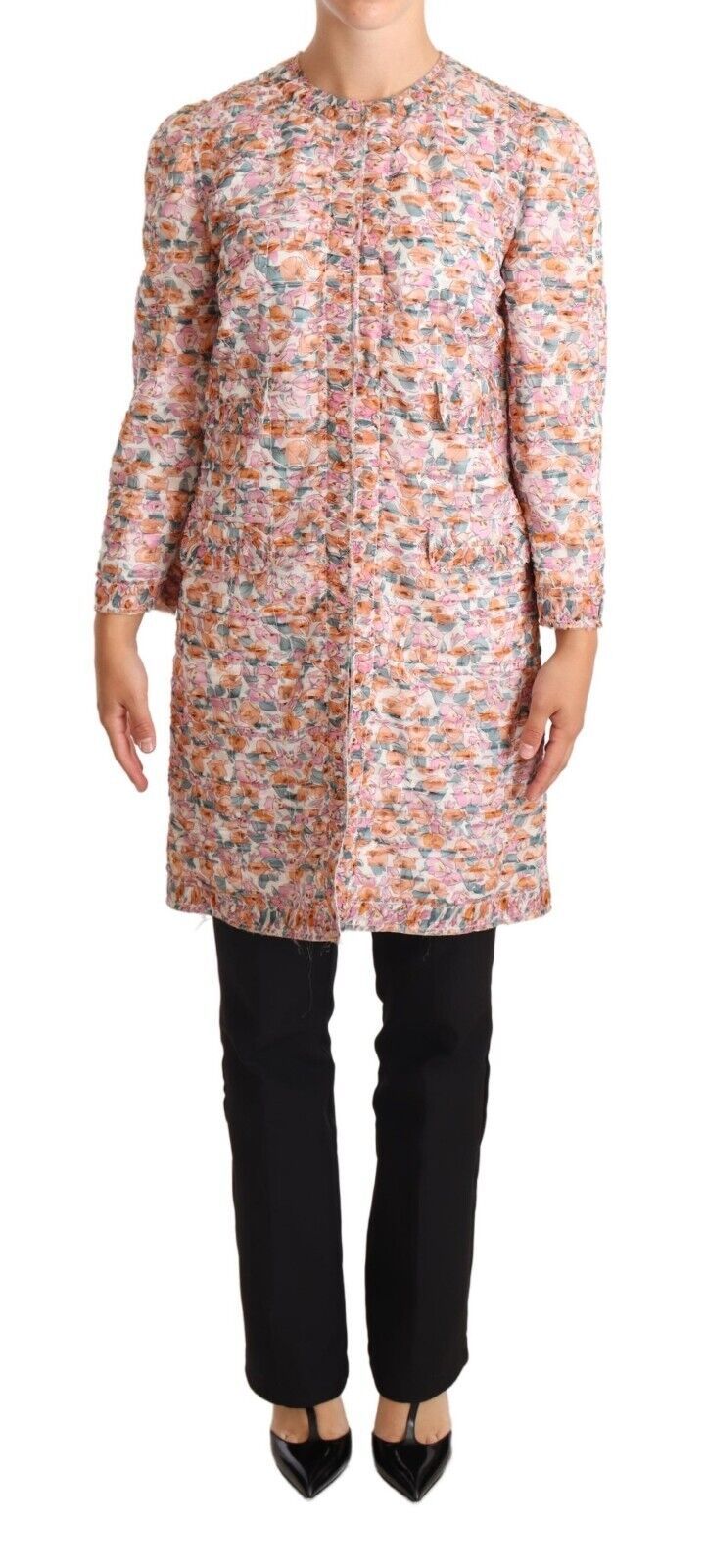 Trench-coat élégant en soie à fleurs Dolce &amp; Gabbana