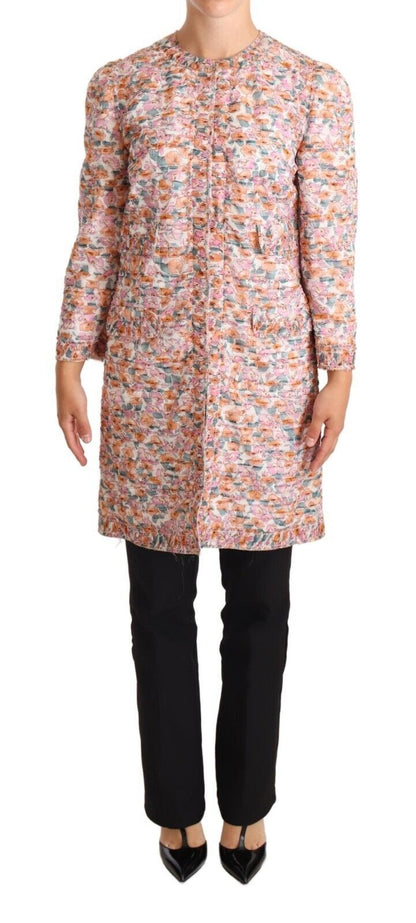 Trench-coat élégant en soie à fleurs Dolce &amp; Gabbana
