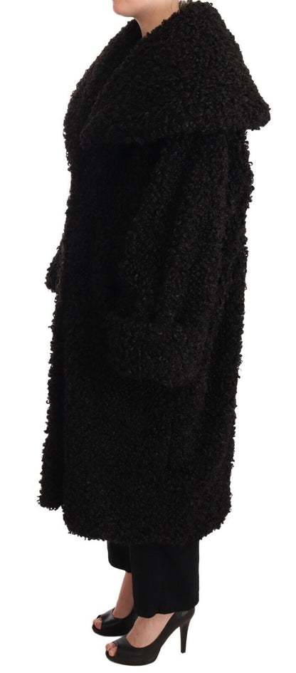 Trench-coat élégant en fourrure noire Dolce &amp; Gabbana