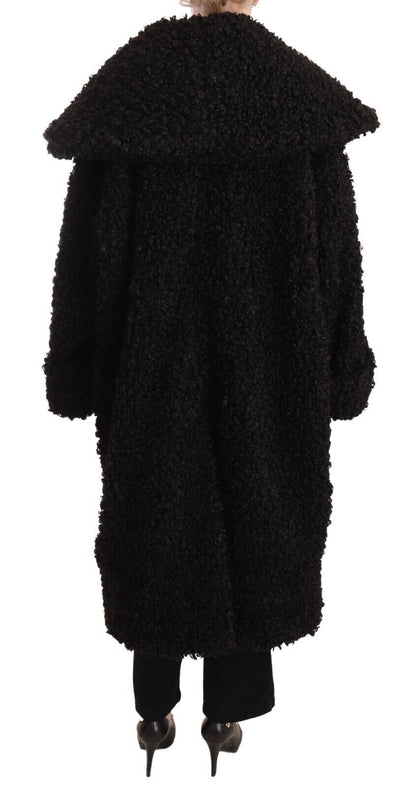 Trench-coat élégant en fourrure noire Dolce &amp; Gabbana