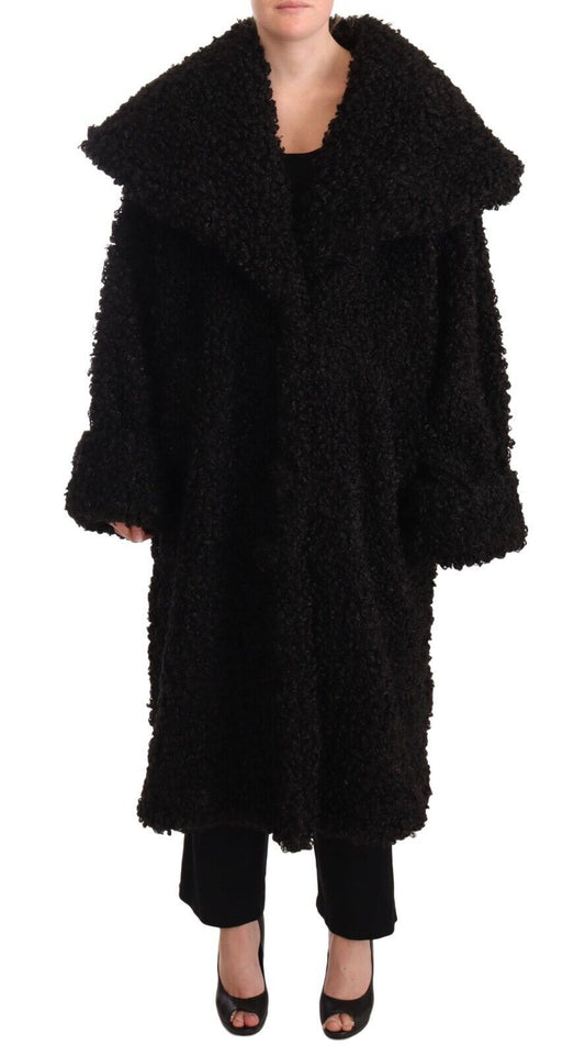 Trench-coat élégant en fourrure noire Dolce &amp; Gabbana