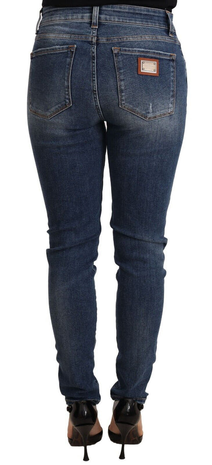 Dolce & Gabbana Blue Wash Skinny Denim Cotton Stretch Jeans by Dolce & Gabbana