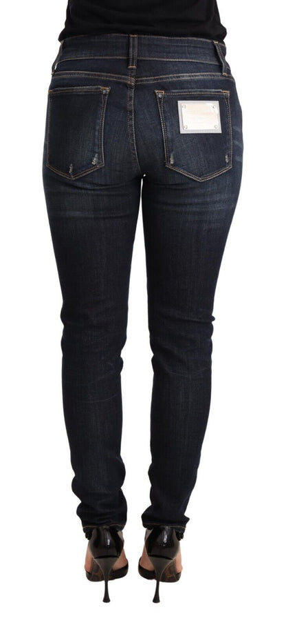 Dolce & Gabbana Blue Wash Slim Skinny Denim Cotton Stretch Jeans by Dolce & Gabbana