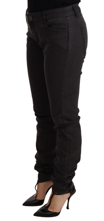 PINKO Black Cotton Stretch Skinny Mid Waist Women Denim Jeans by PINKO