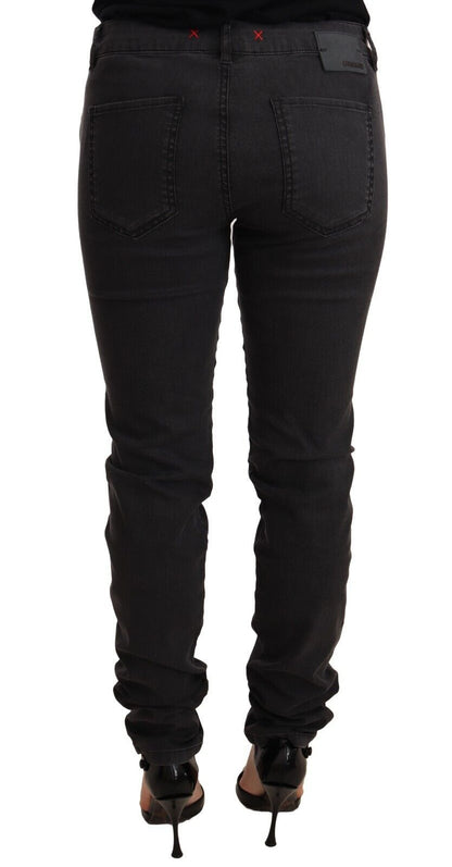 PINKO Black Cotton Stretch Skinny Mid Waist Women Denim Jeans by PINKO
