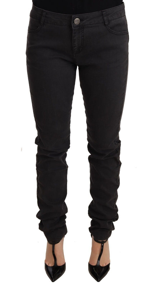 PINKO Black Cotton Stretch Skinny Mid Waist Women Denim Jeans by PINKO